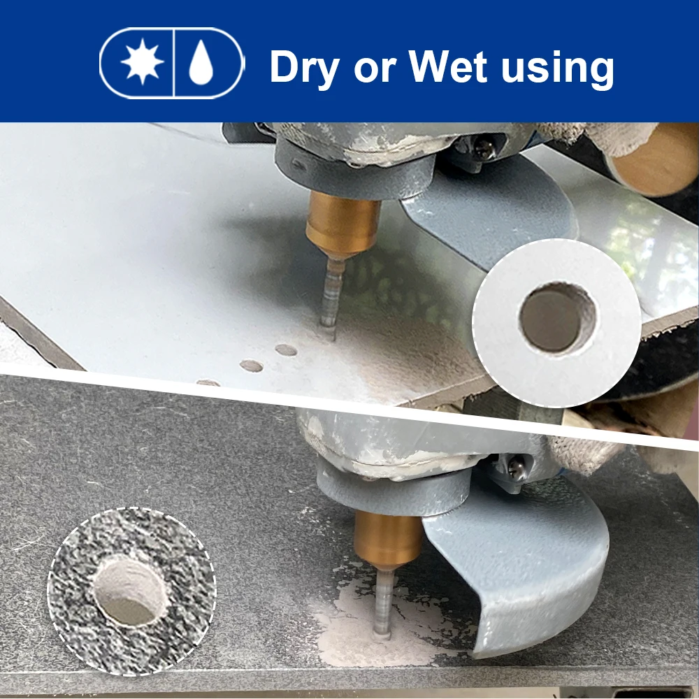 SHDIATOOL 2Pcs Dia 6mm Diamond Drill Bits M14 Thread Hole Saw Dry Drilling Porcelain Stoneware Ceramic Tile Bit Angle Grinder
