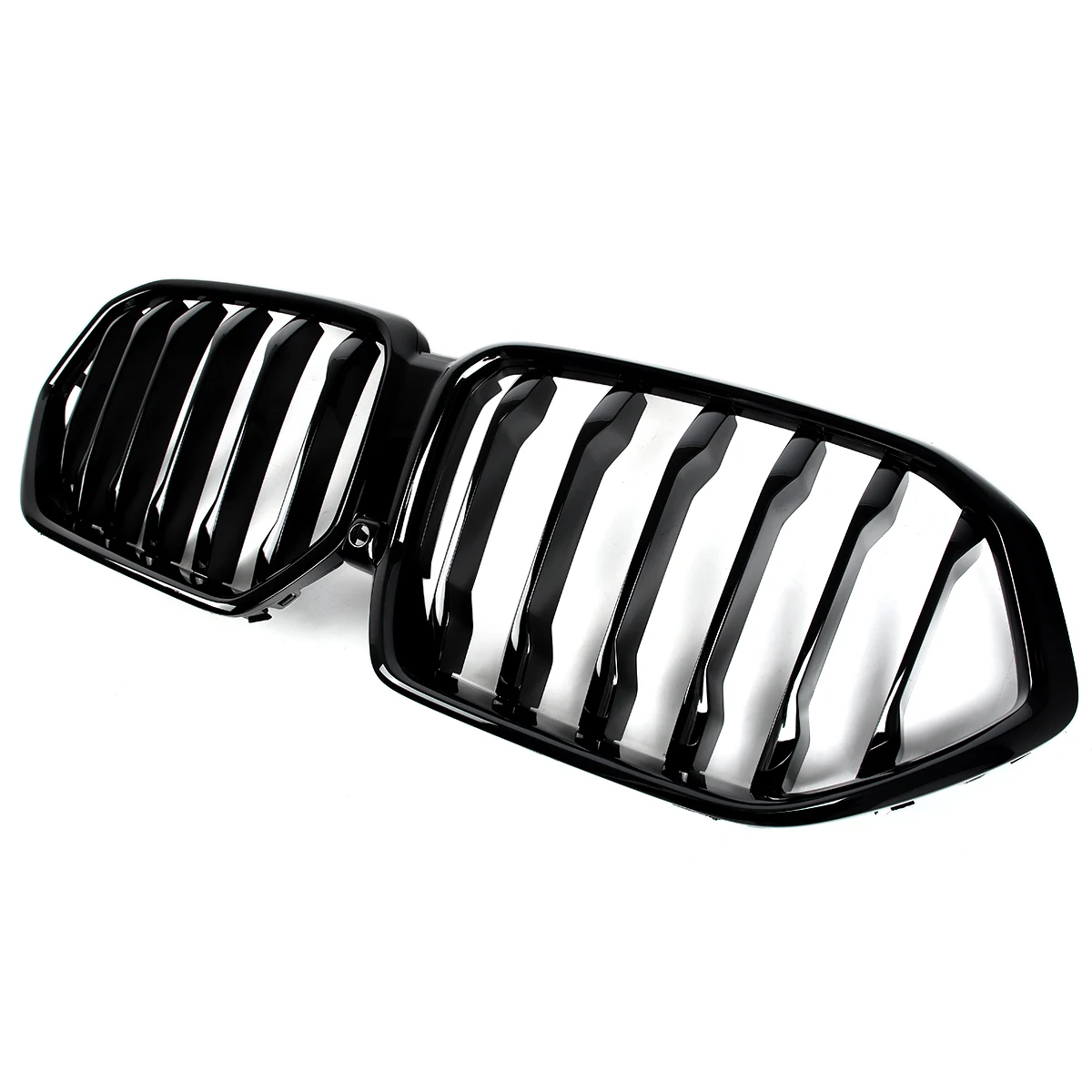 Replacement for BMW X6 G06 M60i LCI 2024-On Front Bumper Racing Grills Single Line Kidney Grille Glossy Black Auto Accessories