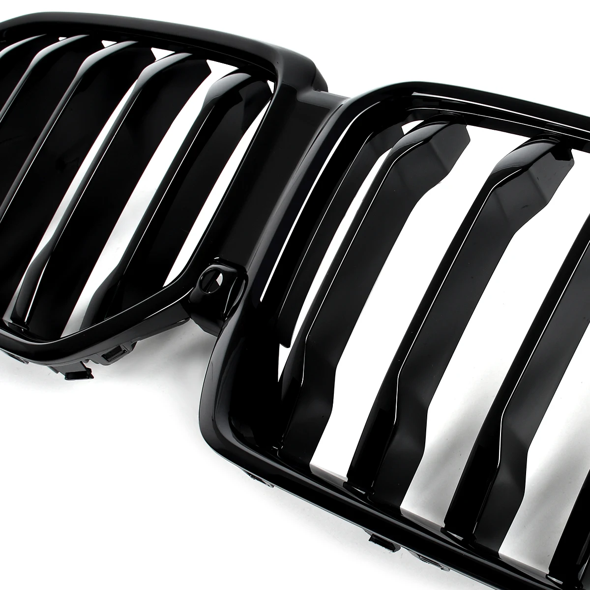 Replacement for BMW X6 G06 M60i LCI 2024-On Front Bumper Racing Grills Single Line Kidney Grille Glossy Black Auto Accessories