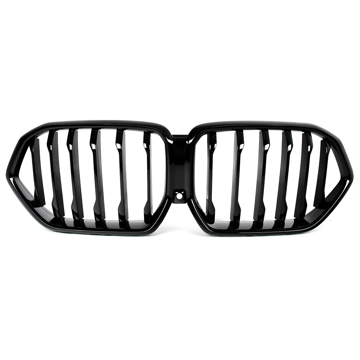 Replacement for BMW X6 G06 M60i LCI 2024-On Front Bumper Racing Grills Single Line Kidney Grille Glossy Black Auto Accessories