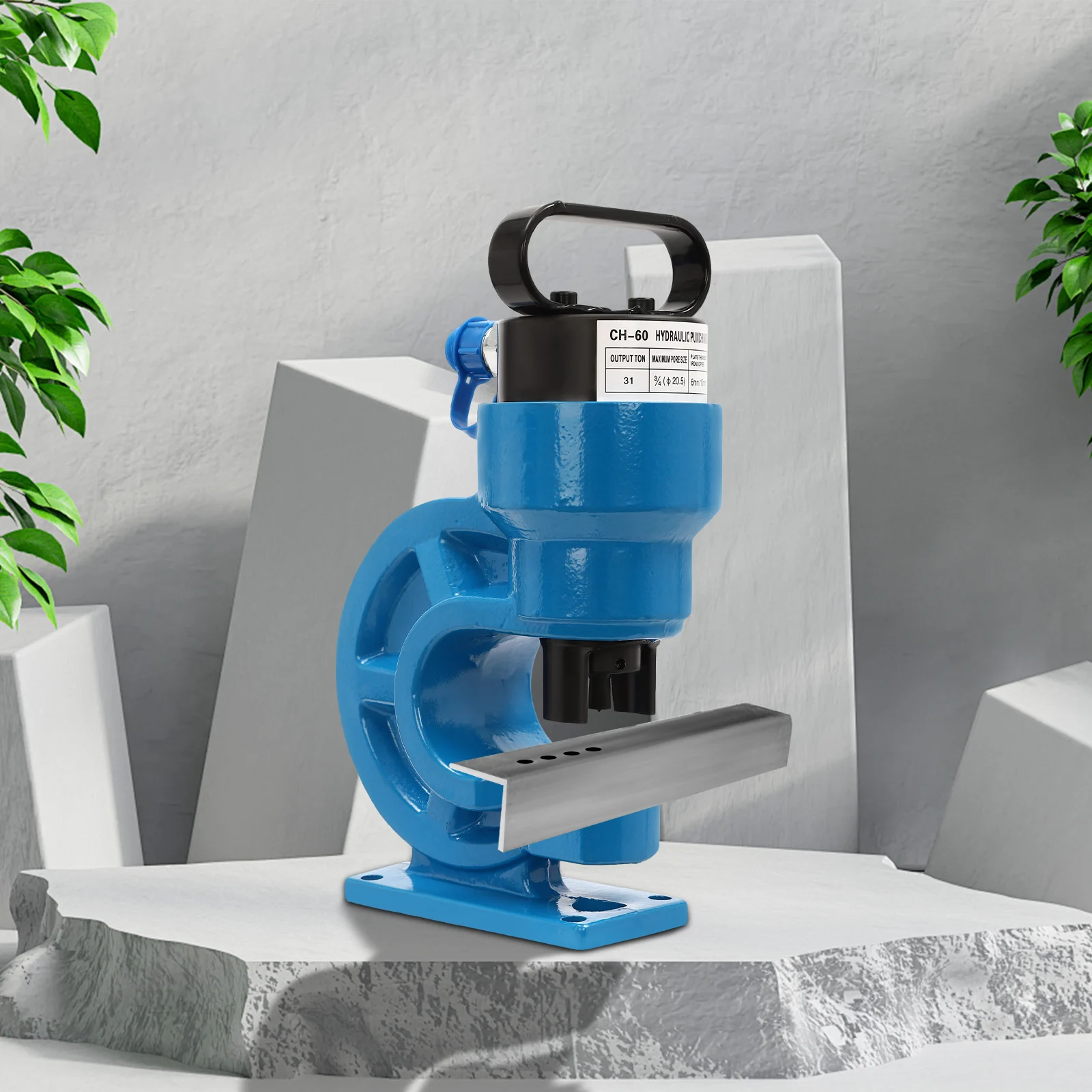 31Ton Hydraulic Punch Press 3.74" Throat Depth, Hydraulic Punching Tool Sets Industrial Hole Punch for 6mm Metal Plates