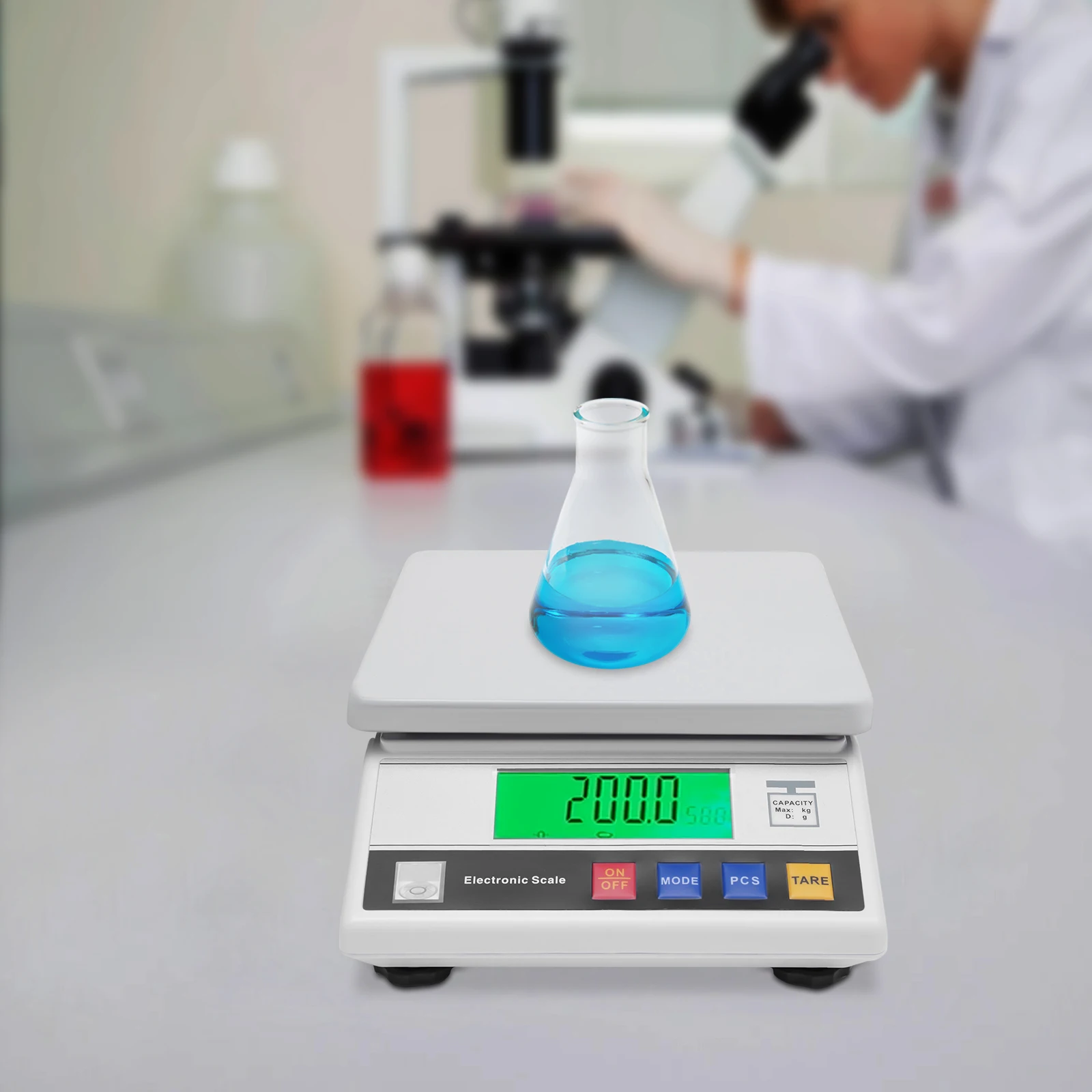 High-precision Electronic Balance Rectangular Laboratory Balance Scale LCD Screen 7.5kg for Weighing Small Items