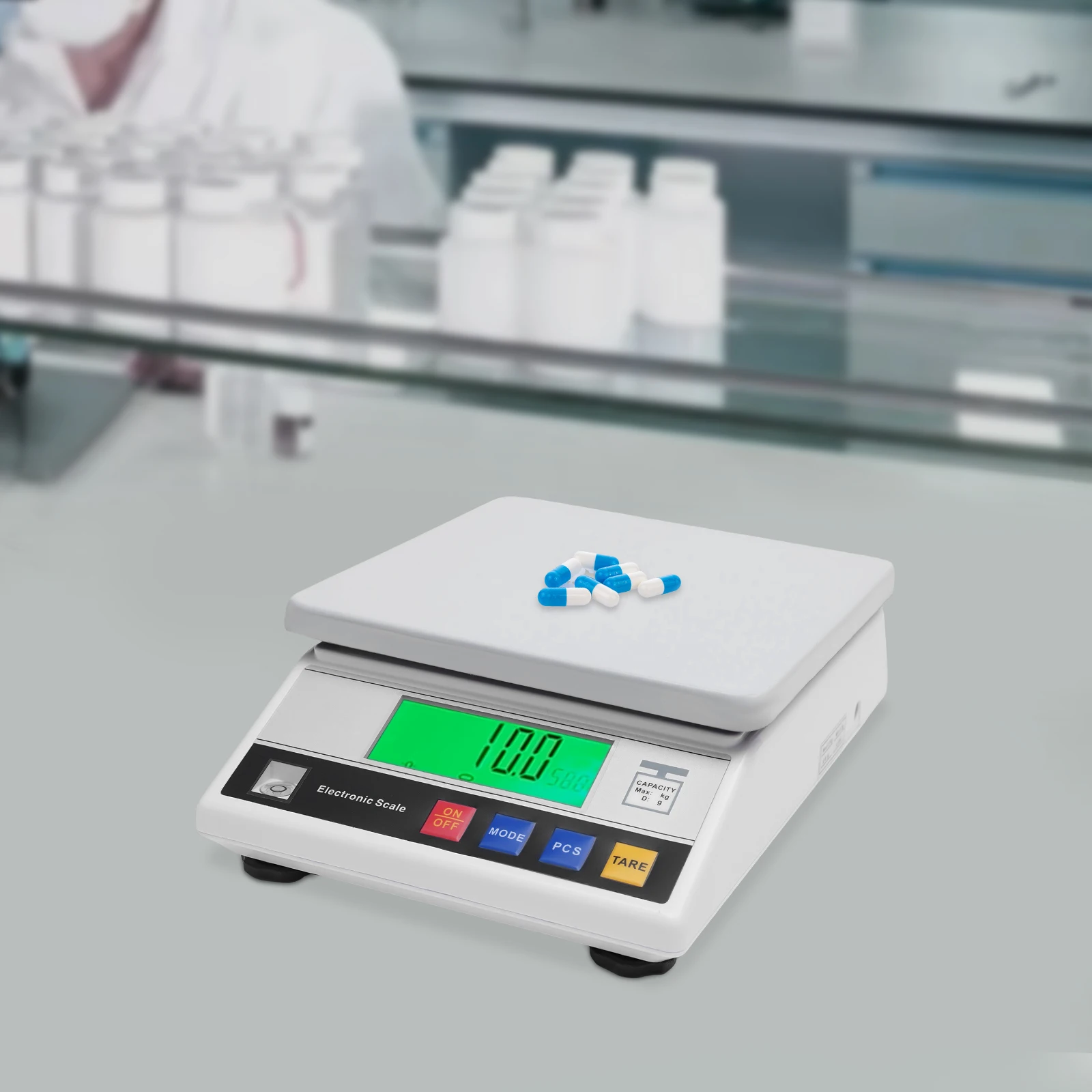 High-precision Electronic Balance Rectangular Laboratory Balance Scale LCD Screen 7.5kg for Weighing Small Items