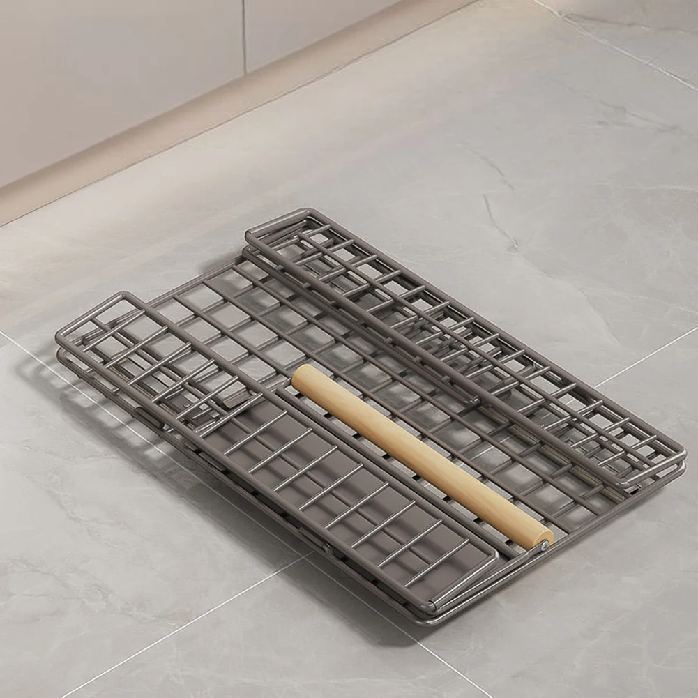 Pull Out Cabinet Organizer Foldable Slide Out Pantry Shelves Drawer Storage Sliding Mesh Cabinet Basket for Kitchen Bathroom
