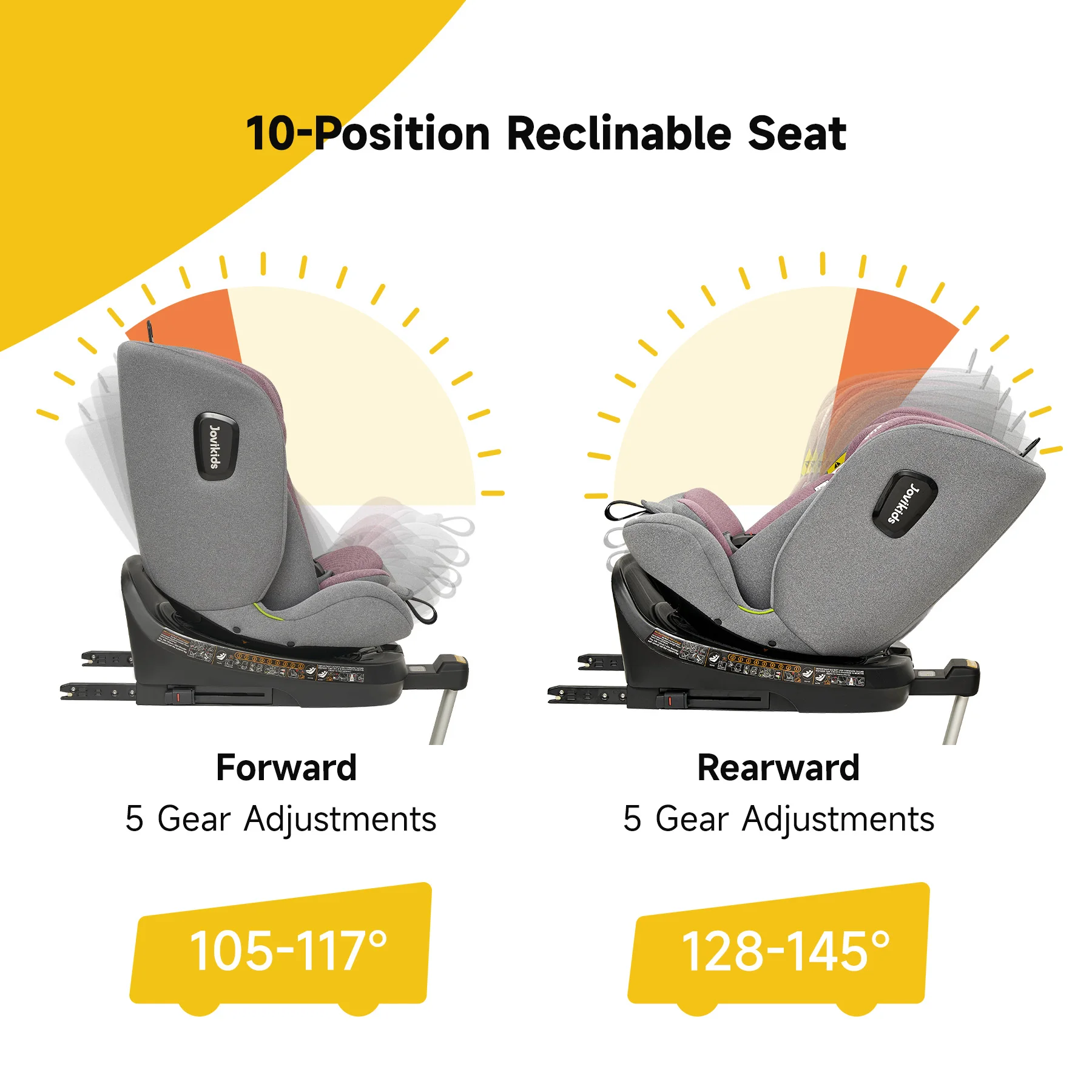 Jovikids Ranger 360° Swivel i-Size Baby Car Seat 40-150cm with Support Leg