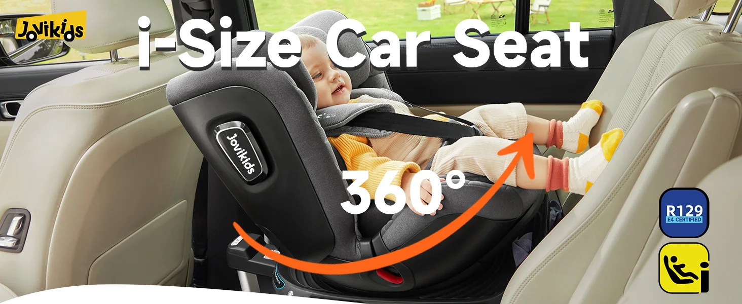 Jovikids Ranger 360° Swivel i-Size Baby Car Seat 40-150cm with Support Leg
