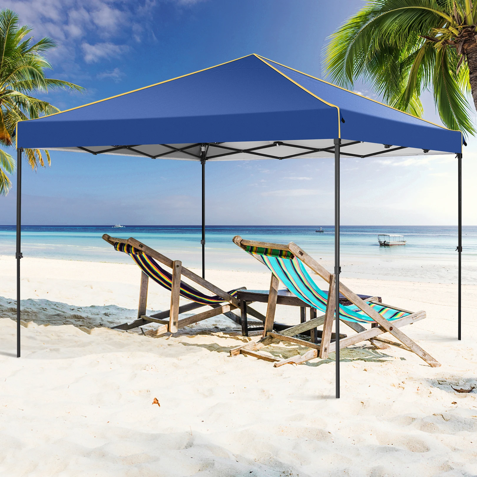 3x3m Folding Gazebo Waterproof Gazebo Party Tent With 4 Side Wall Pop Up Garden Awning Anti-UV For Outdoor Garden Courtyard Tent