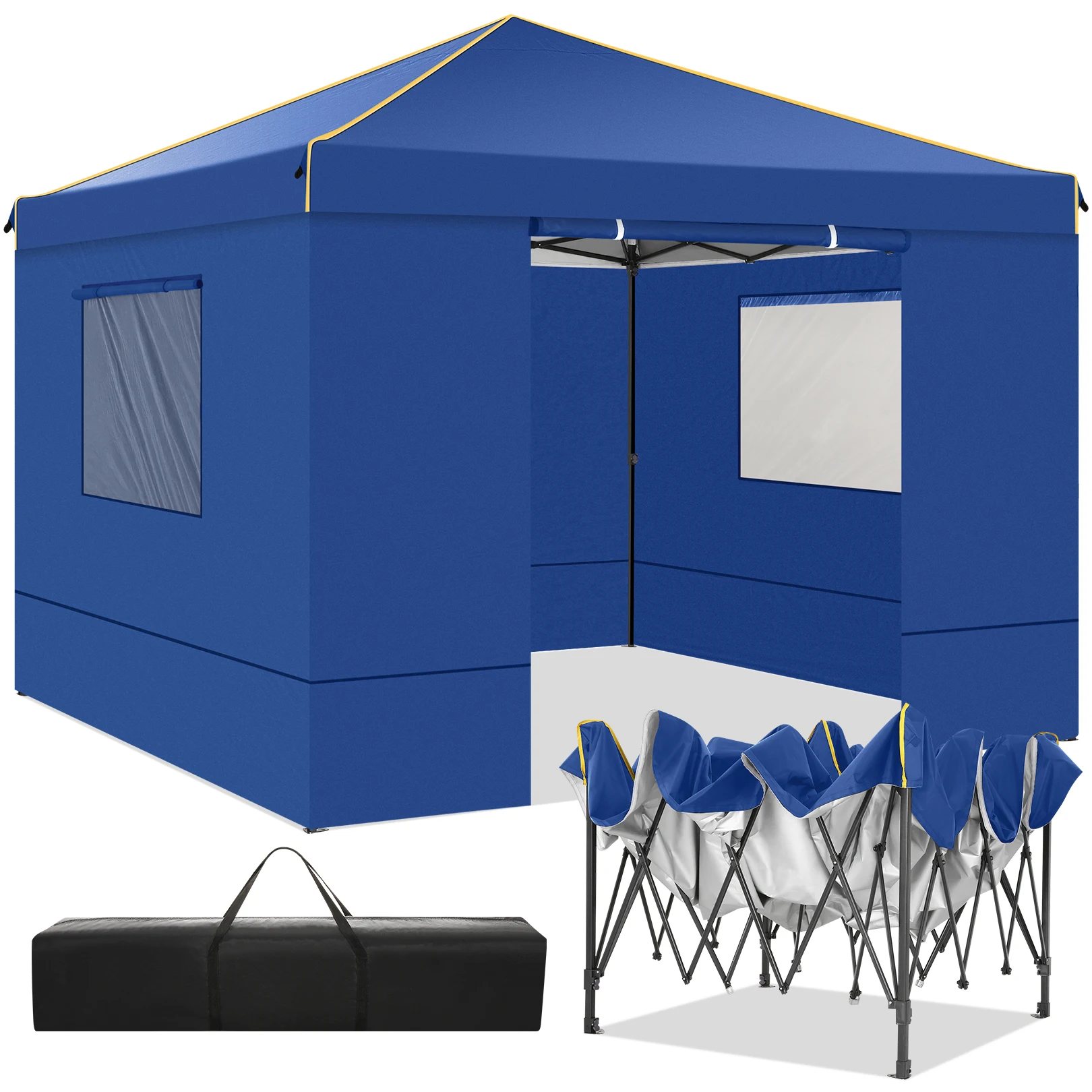 3x3m Folding Gazebo Waterproof Gazebo Party Tent With 4 Side Wall Pop Up Garden Awning Anti-UV For Outdoor Garden Courtyard Tent