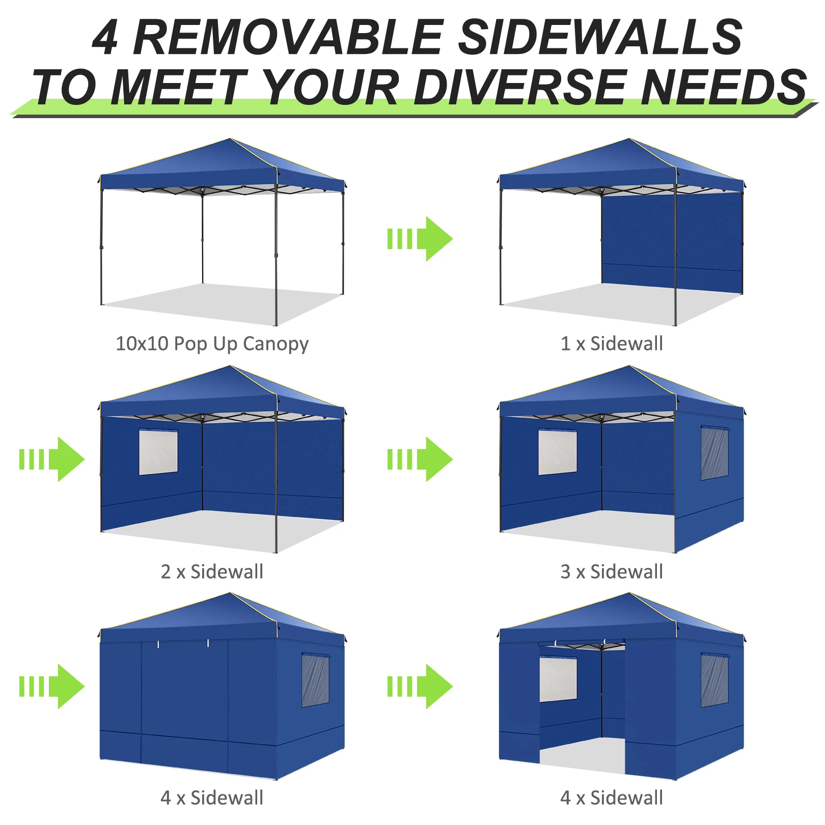 3x3m Folding Gazebo Waterproof Gazebo Party Tent With 4 Side Wall Pop Up Garden Awning Anti-UV For Outdoor Garden Courtyard Tent