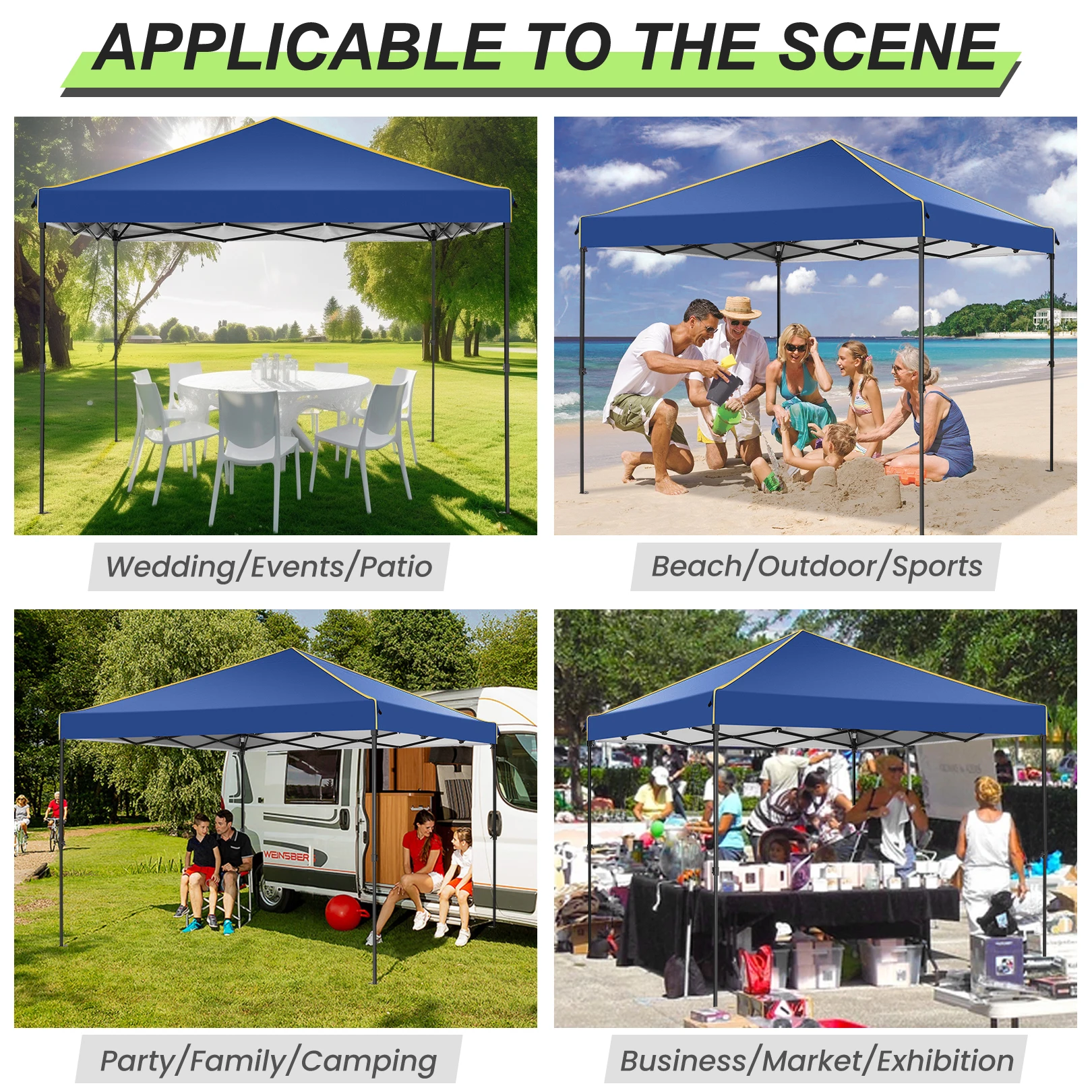 3x3m Folding Gazebo Waterproof Gazebo Party Tent With 4 Side Wall Pop Up Garden Awning Anti-UV For Outdoor Garden Courtyard Tent