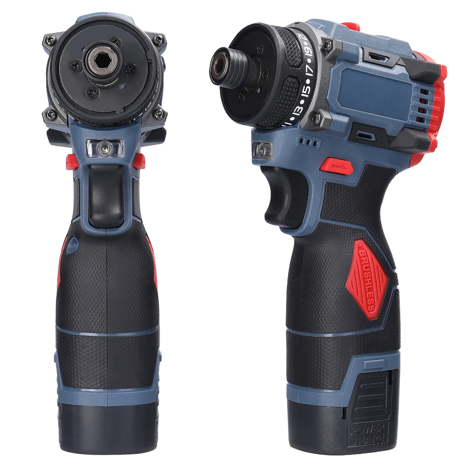 16.8V Cordless Electric Screwdriver Drill Brushless Motor 45Nm Torque Stepless Speed Regulation Handheld Lithium Driver Drill