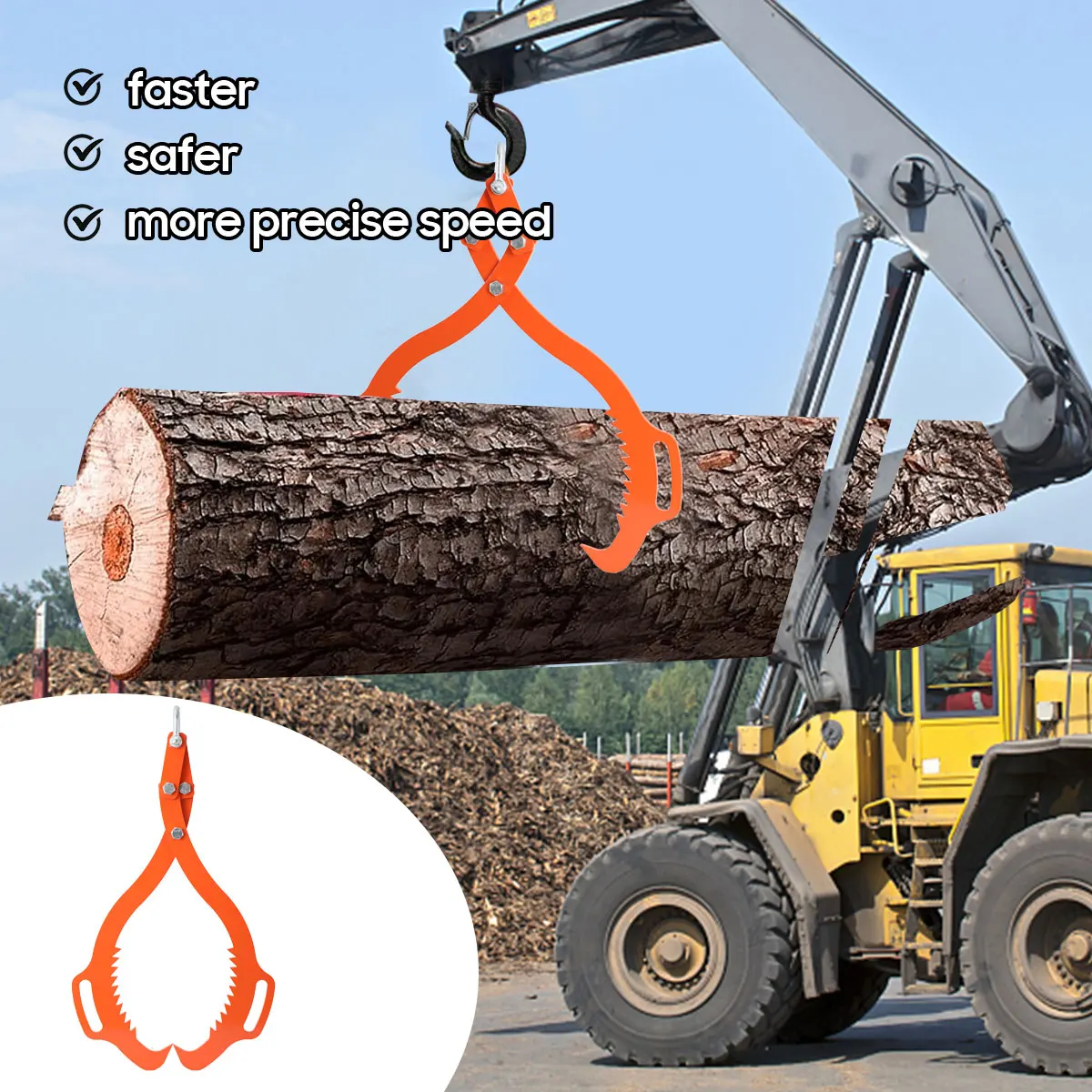 2 Serrated Claw Hook Heavy Duty Log Lifting Pliers Grapple Timber Claw for Lifting Dragging Prying Logs