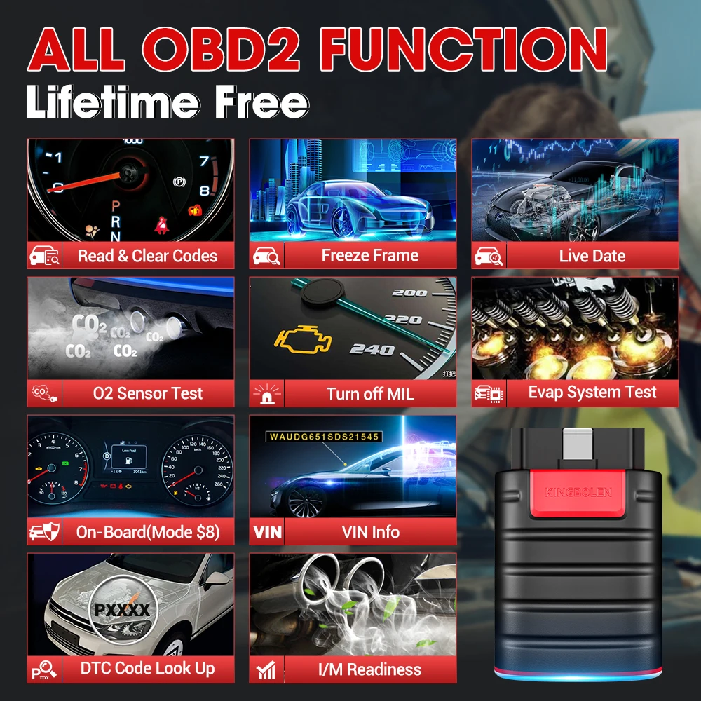 KINGBOLEN Ediag OBD 2 EOBD Scanner Offline Coding Active Test 15 Resets Auto Full System Car Diagnostic Tool with AutoAuth