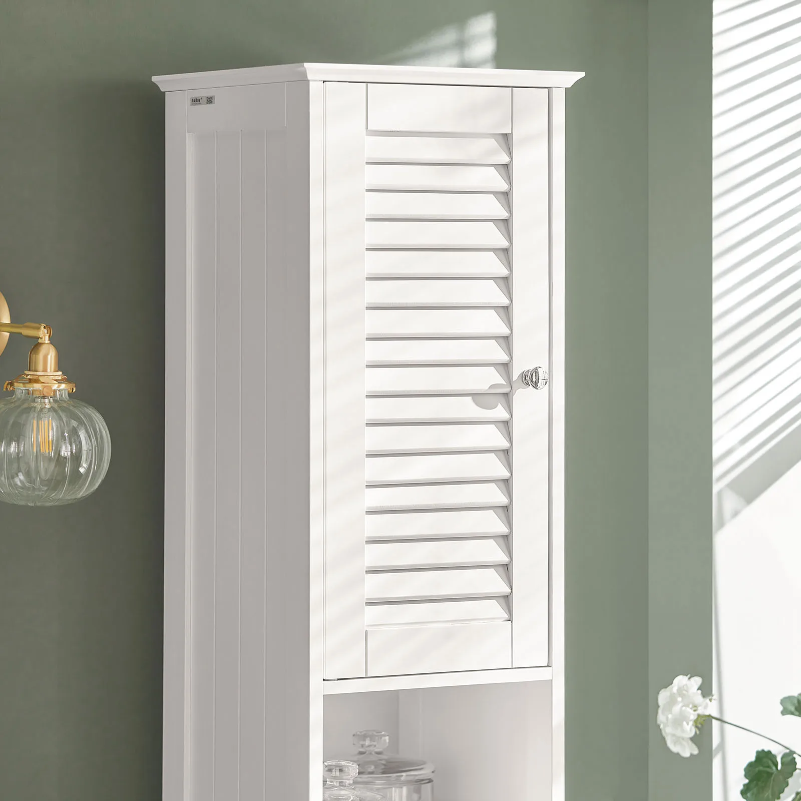 Sobuy Frg236 Bathroom Tall Cabinet Bath Shelf Bathroom Storage Unit Bathroom Furniture with 1 Open Compartment, 1 Drawer and Doors