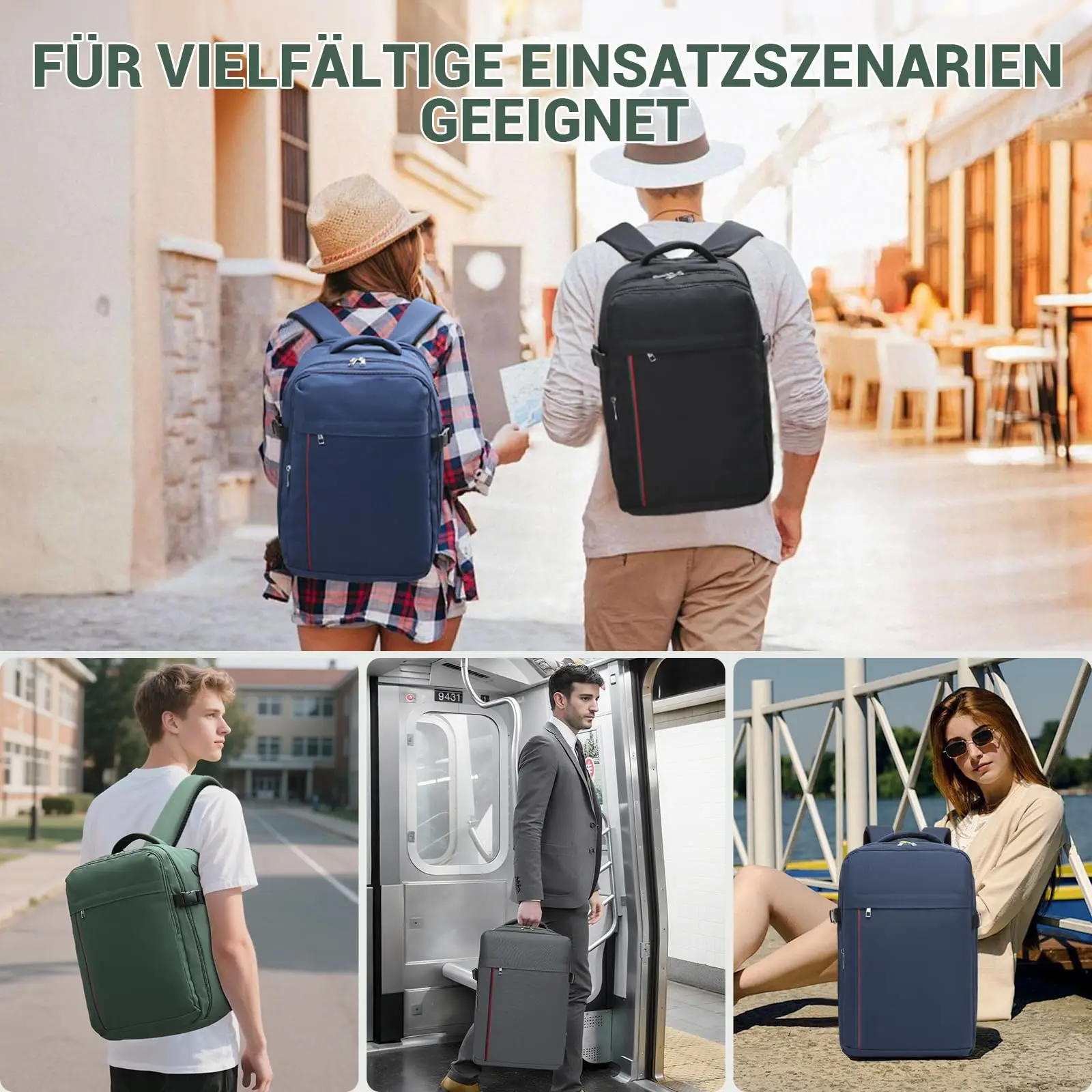 KONO Laptop Backpack for Men-15.6 Inch water repellent with Padded Laptop Compartment Business Backpack for Work & Travel