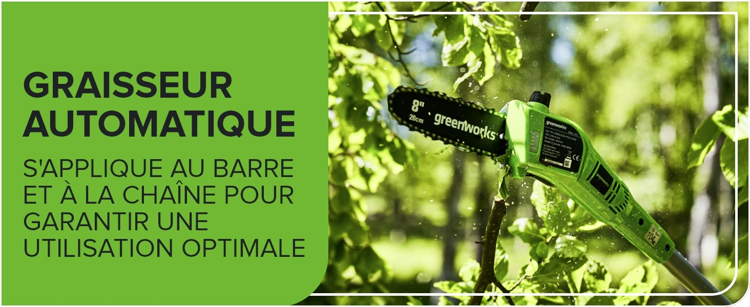 Greenworks 24V 2-in-1 Polesaw and Hedge Trimmer with Shoulder Strap 8inch Polesaw and 51cm Trimmer with 2Ah Battery and Charger