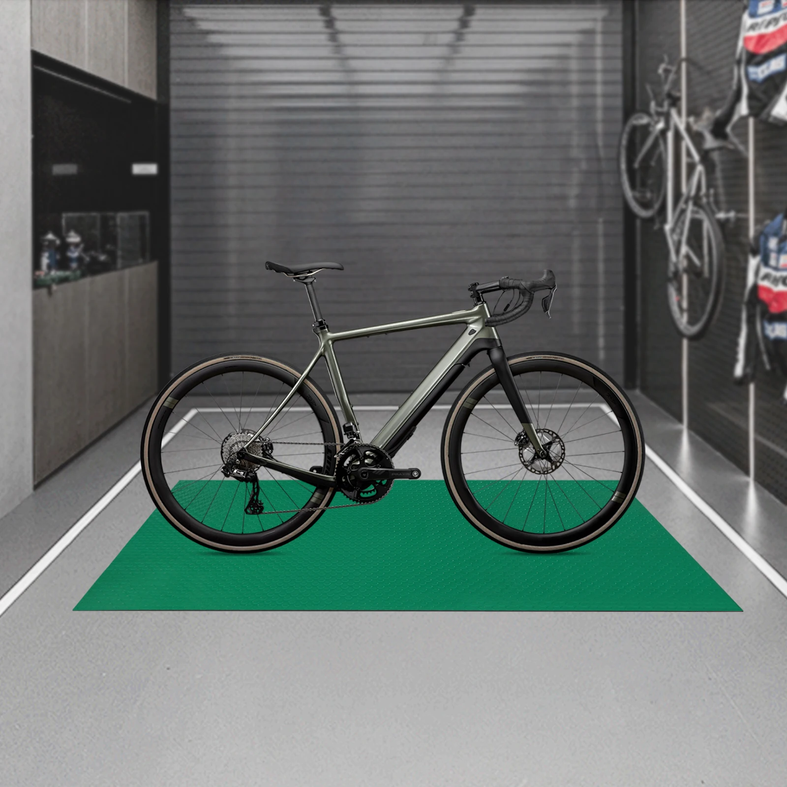 Green rubber floor tiles,non-slip, waterproof PVC,easy to install, stain-resistant,suitable for home,office,kitchen and bathroom