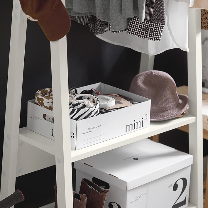 SoBuy FRG59-W dresses stand with 2 shelves, Modern Hanging Bar & Freestanding dresses stand for Bedroom & Hallway White