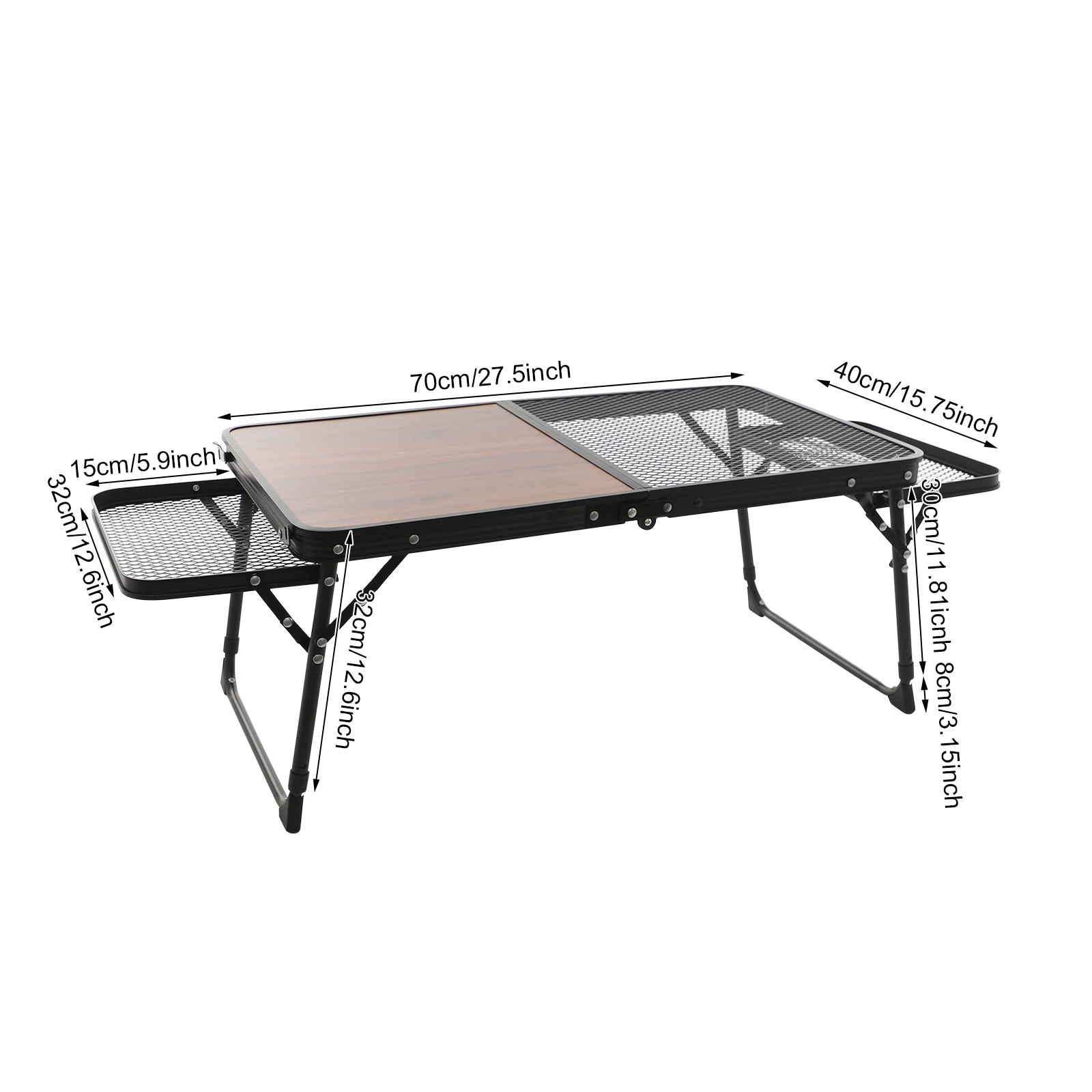Portable Camping Table Foldable Aluminum Alloy Multifunctional Table for Outdoor Picnic BBQ Travel, Height Adjustable, Load 30kg
