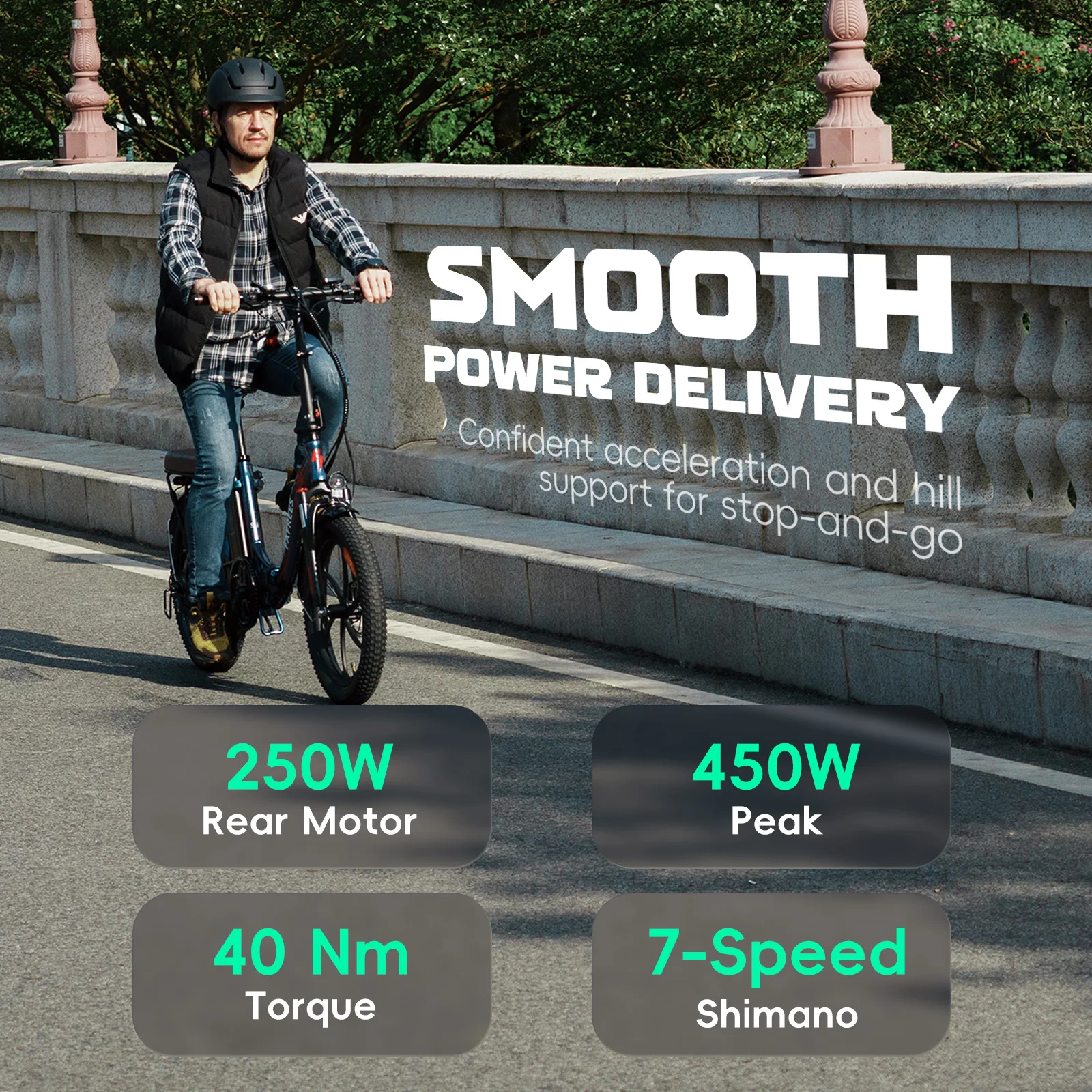 Fafrees Folding Electric Bicycle Adults 20x3.0 Fat Tire City E-bike with 36V 20Ah Removable Battery 100km Range