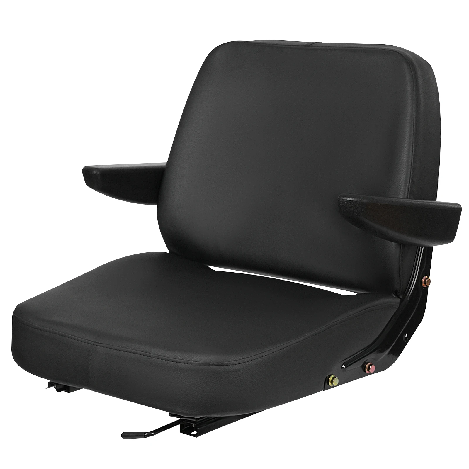 Forklift Seat Easy to Clean Tractor Seat PVC Synthetic Leather Forklift Seat with Armrest for Forklifts/Tractors/Bulldozers