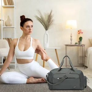Kono Travel Bag hand luggage Set-2-Piece Weekend bag with Shoe Compartment & Cosmetic Bag bag Multi-chamber Design for Travel Sports