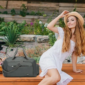 Kono Travel Bag hand luggage Set-2-Piece Weekend bag with Shoe Compartment & Cosmetic Bag bag Multi-chamber Design for Travel Sports