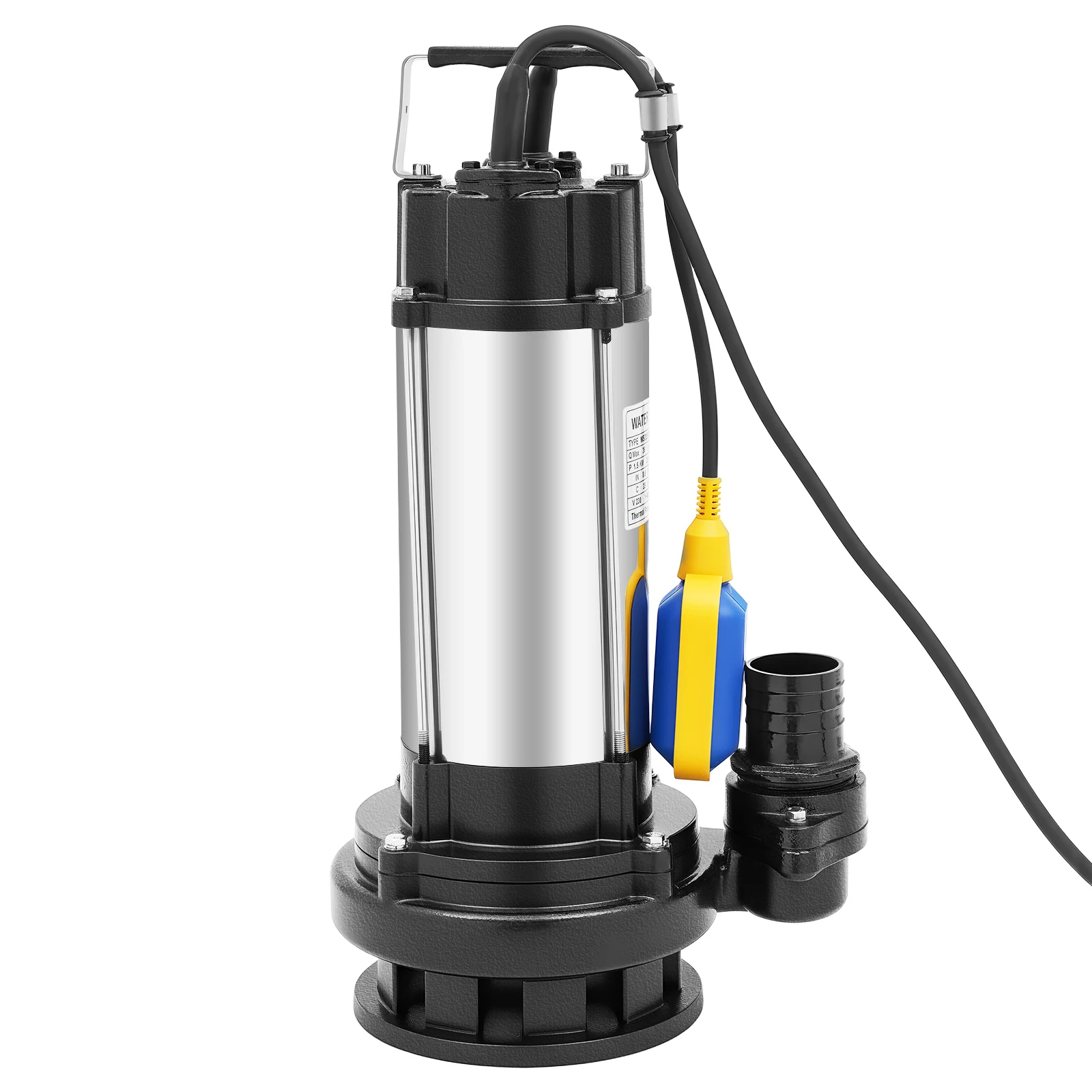 2HP Submersible Water Pump 1500W, 36000L/H Stainless Steel Sump Pump with Float Switch, Clean & Dirty Water Drainage for Swimming Pool, Farm, Industry