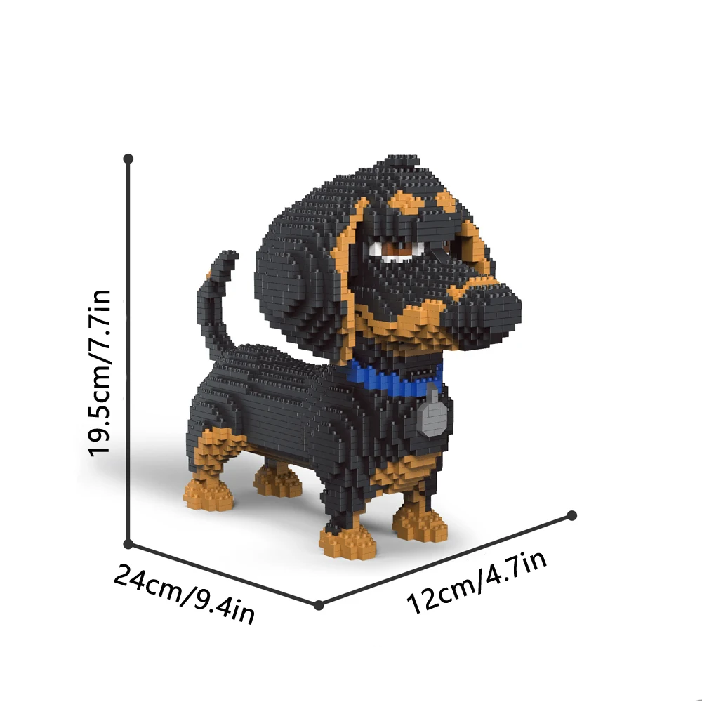 Celebrate Your Love for Dog with a 9inch Long Dachshund Model Micro Mini Building Blocks Set - an Educational & Recreational Toy