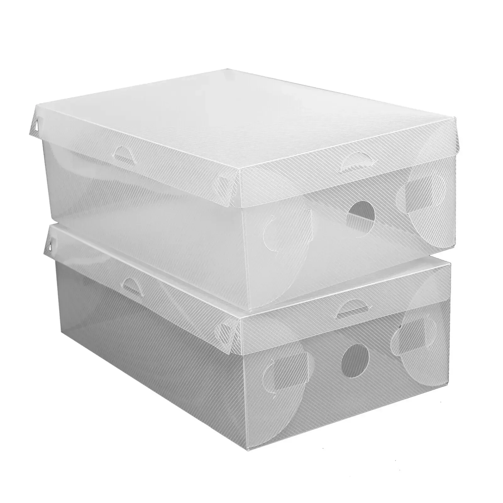 20 Pcs Shoe Box Transparent Foldable Plastic Shoe Organizer Cardboard Storage Drawer Stackable for Sneakers Heels Flat