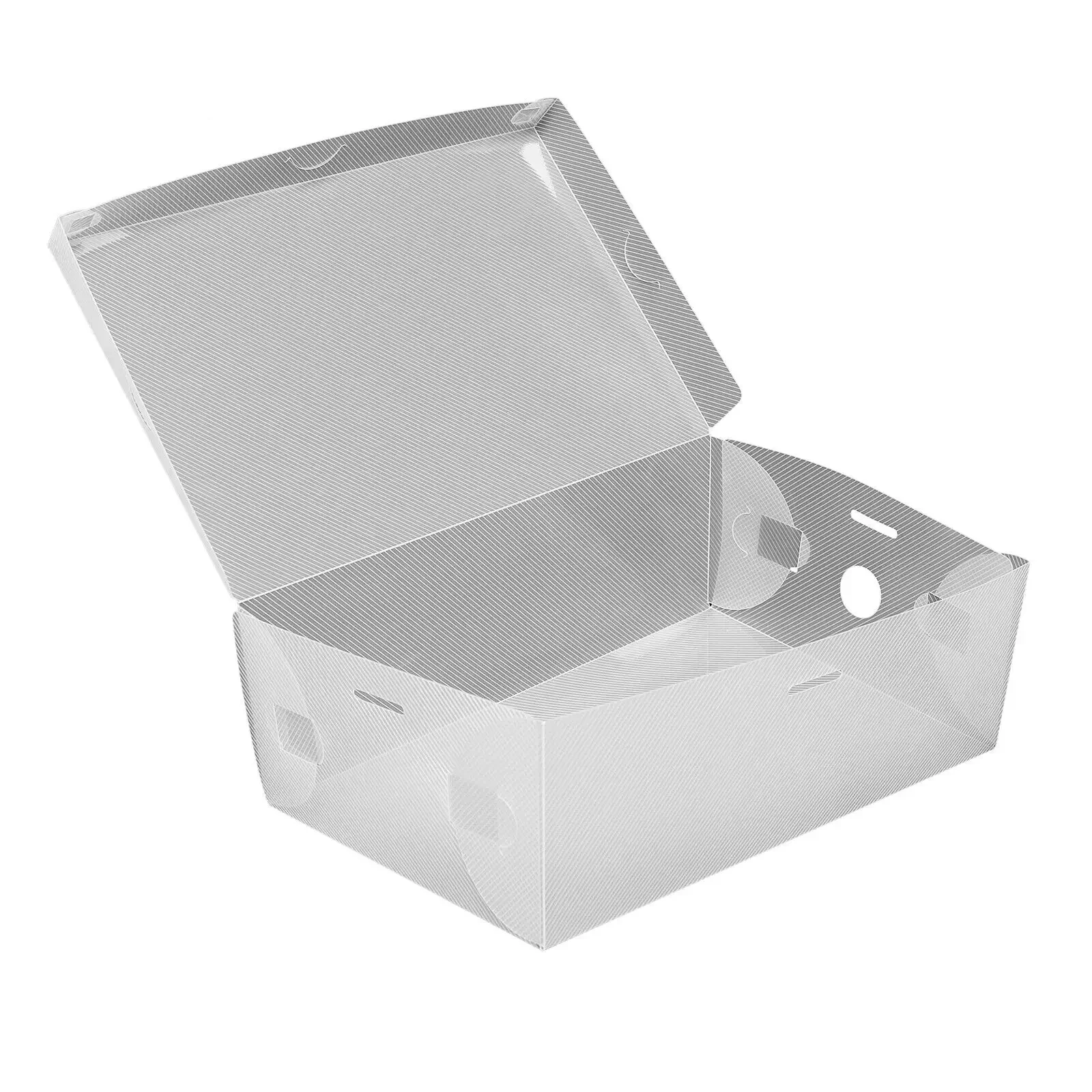 20 Pcs Shoe Box Transparent Foldable Plastic Shoe Organizer Cardboard Storage Drawer Stackable for Sneakers Heels Flat
