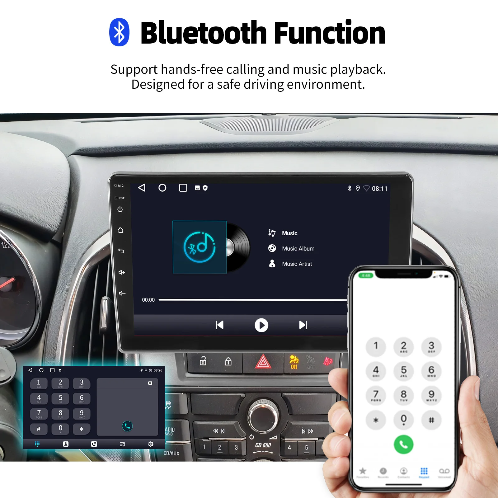 ESSGOO 9" Car Radio Android 14 For Opel Astra J 09-14 Buick Excelle Verano 10-15 Multimedia Player Navi GPS Carplay Android Auto