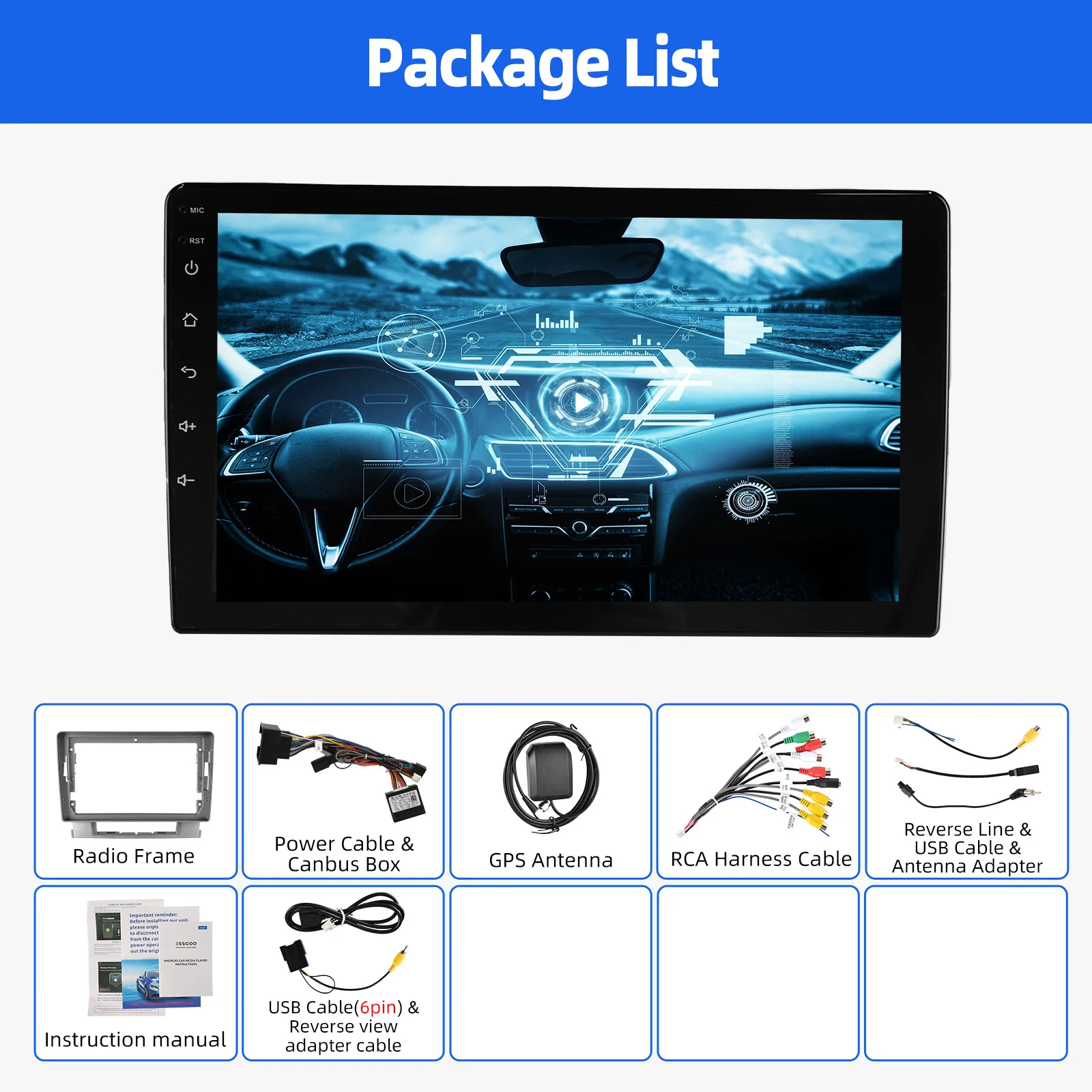 ESSGOO 9" Car Radio Android 14 For Opel Astra J 09-14 Buick Excelle Verano 10-15 Multimedia Player Navi GPS Carplay Android Auto