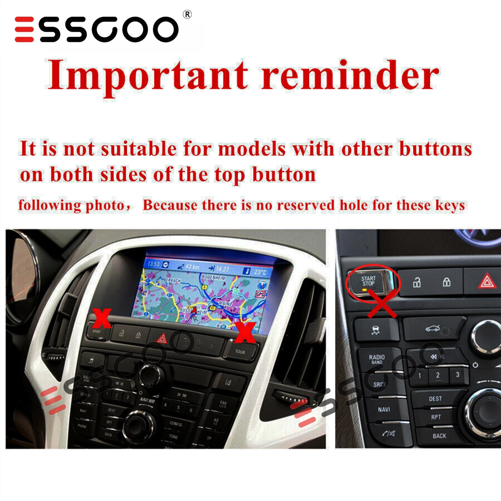 ESSGOO 9" Car Radio Android 14 For Opel Astra J 09-14 Buick Excelle Verano 10-15 Multimedia Player Navi GPS Carplay Android Auto