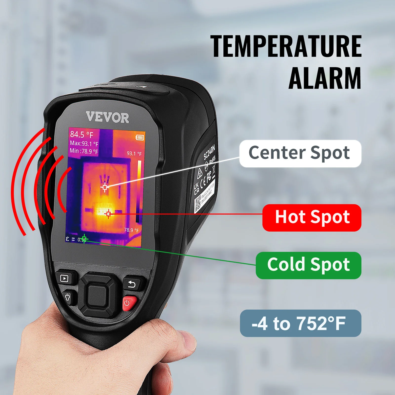 SucceBuy Thermal Imaging Camera 240x180/384 x 288IR High Resolution Professional Infrared Thermal Imager for Repair Pipeline Detection PCB