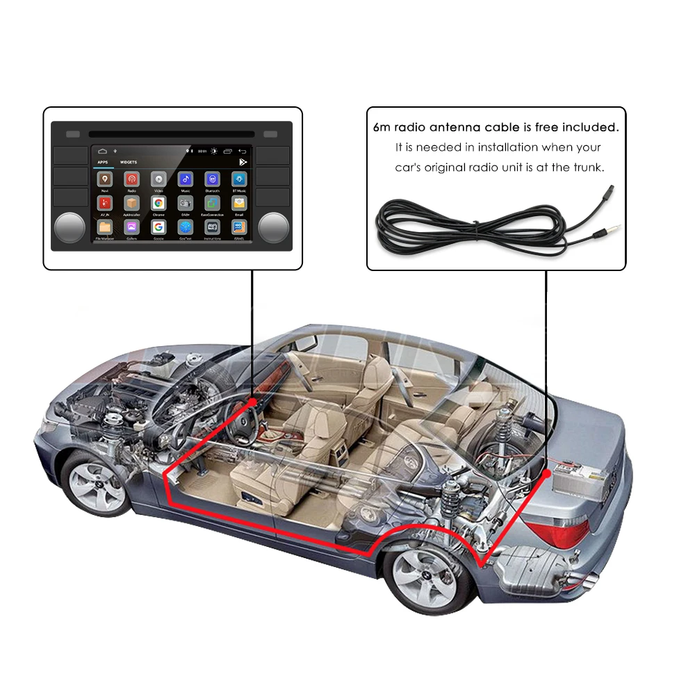 OSSURET CarPlay Android Car Radio For BMW 3 Series E46 M3 318 320 325 330 335 1998-2005 Car Multimedia GPS 2din autoradio 7862