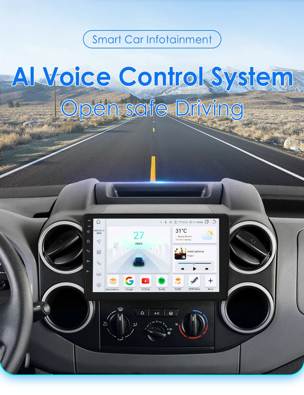 OSSURET CarPlay Android Car Radio For Citroen Berlingo B9 Peugeot Partner 2008 -2019 Car Multimedia Player GPS 2din 4G autoradio