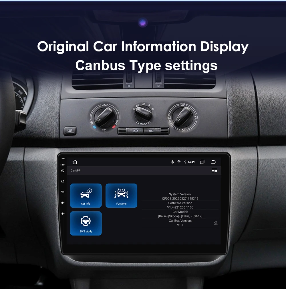 OSSURET CarPlay Android Car Radio For Skoda Fabia 2 2007-2014 Car Multimedia Player Navi GPS 2din 4G-LET autoradio RDS 7862