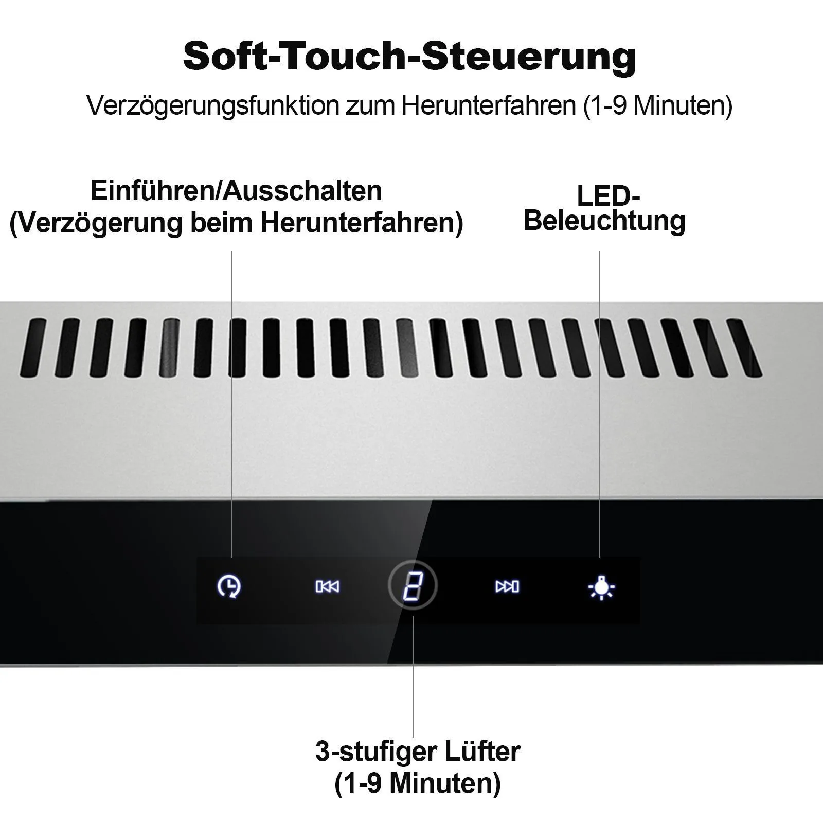 TopStrong 60cm Under-Cabinet Exhaust Air Recirculating LED Extractor Hood TF2360A3-AC-12