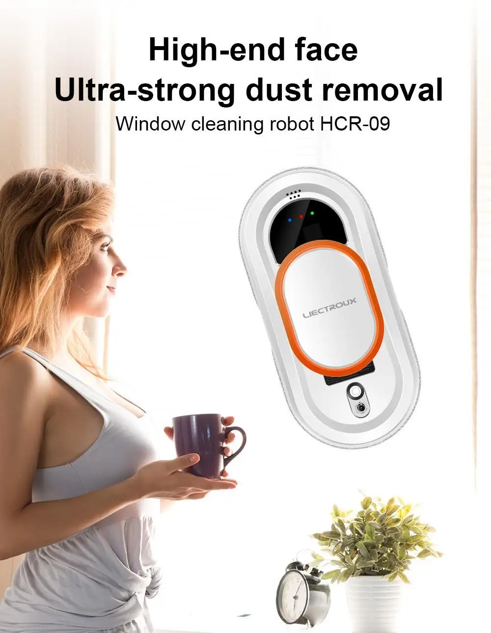 Liectroux HCR-09 Window Cleaning Robot,Robot Vacuum Cleaner for Window,Robot Window Cleaner,Electric Glass Wiper,Floor Mop Robot