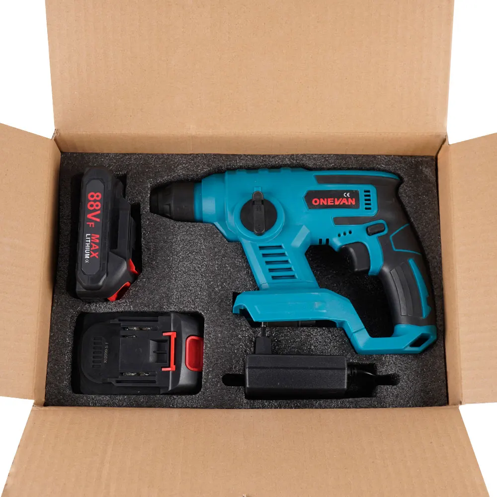 ONEVAN 1000W 3600RPM Electric Rotary Hammer Rechargeable Electric Hammer Impact Drill Woodworking Tools For Makita Battery Pin
