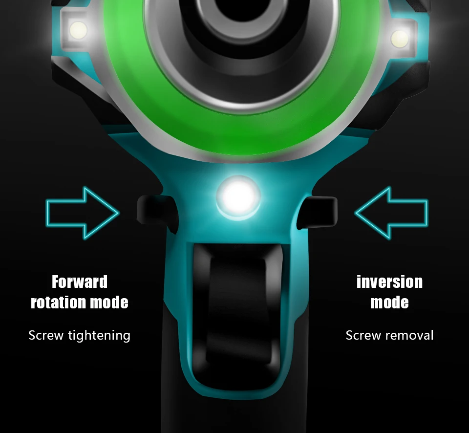 Kamolee 588Nm Cordless Electric Impact Brushless Wrench 5 Speed Screwdriver Power Tool 1/4" with 3 LED Light for Makita Battery