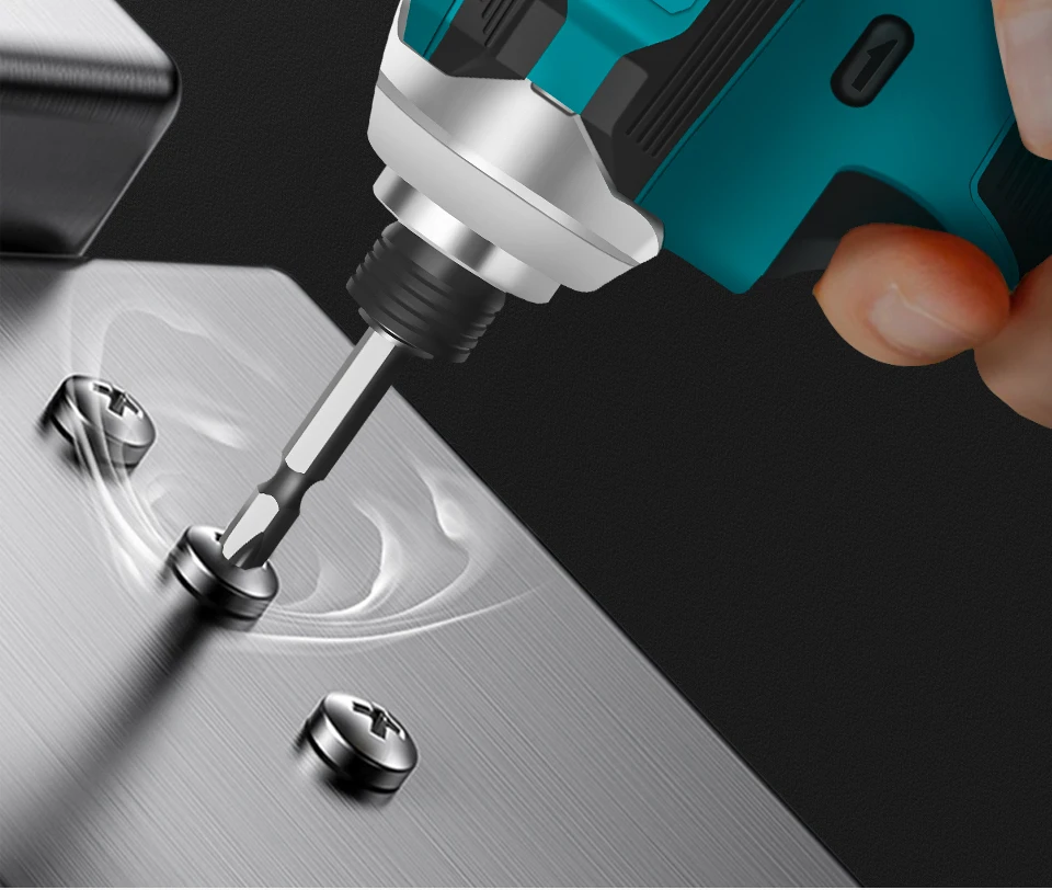 Kamolee 588Nm Cordless Electric Impact Brushless Wrench 5 Speed Screwdriver Power Tool 1/4" with 3 LED Light for Makita Battery