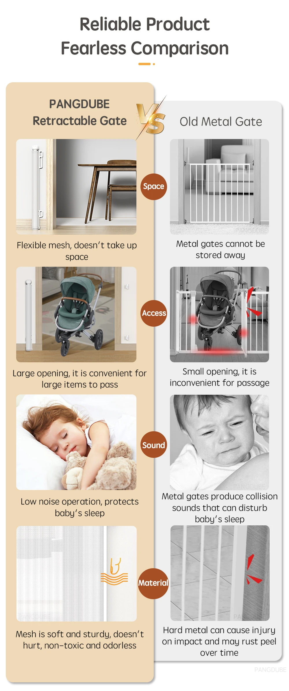 PANGDUBE Baby Flexible Mesh Door Gate Children's Safety Barrier Pet Dog Gate Barrier Children Gate for Stair Ladder