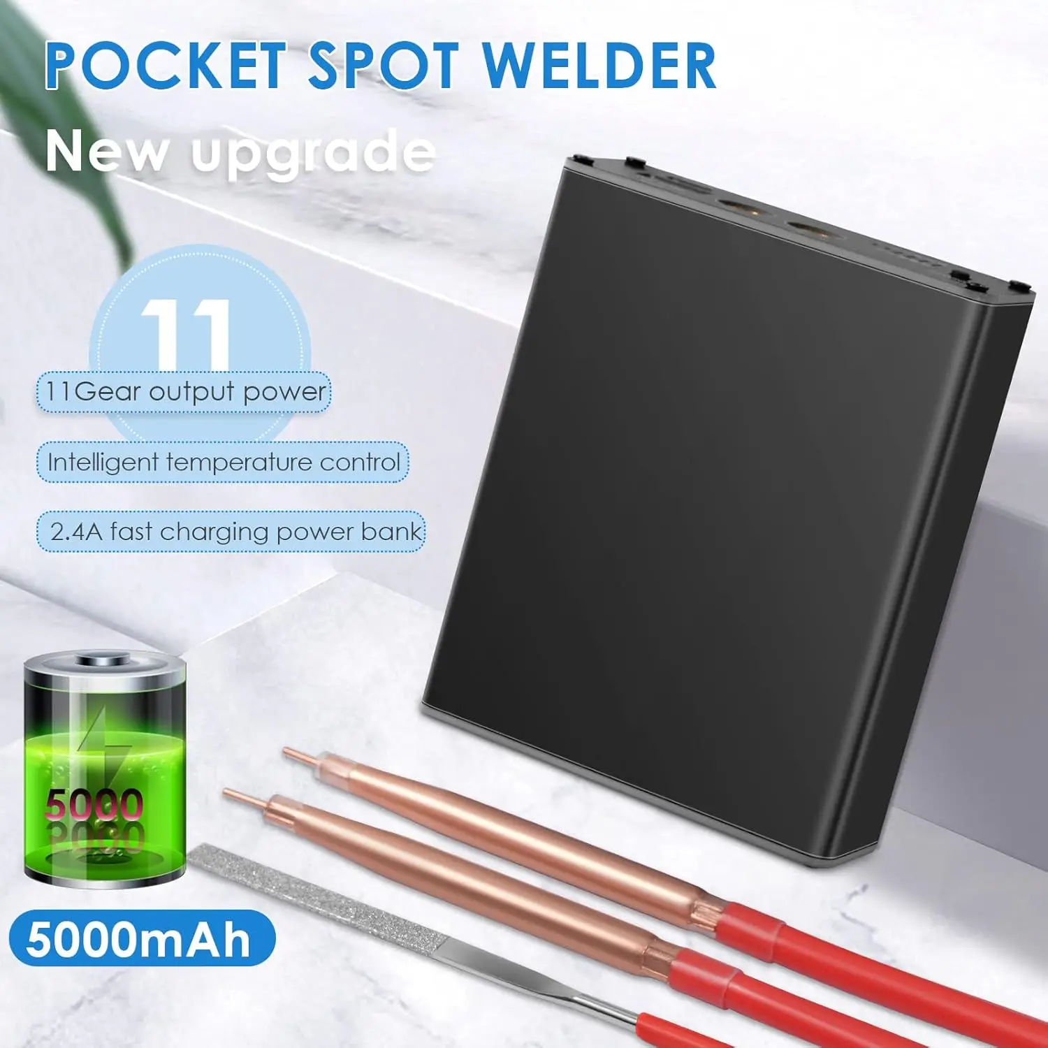 Spot welding machine, portable adjustable spot welding machine 5000mAh mini spot welding machine USB charging quick release pen