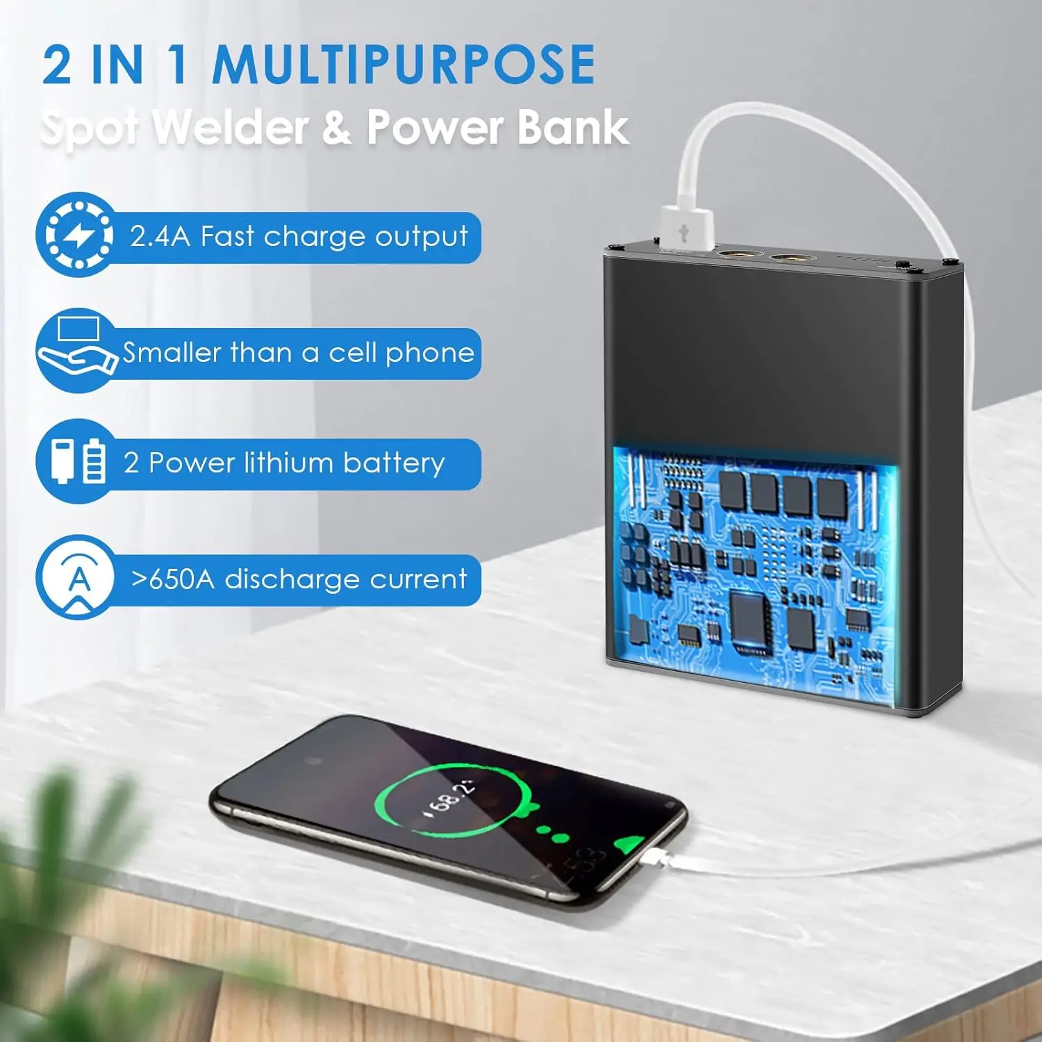 Spot welding machine, portable adjustable spot welding machine 5000mAh mini spot welding machine USB charging quick release pen