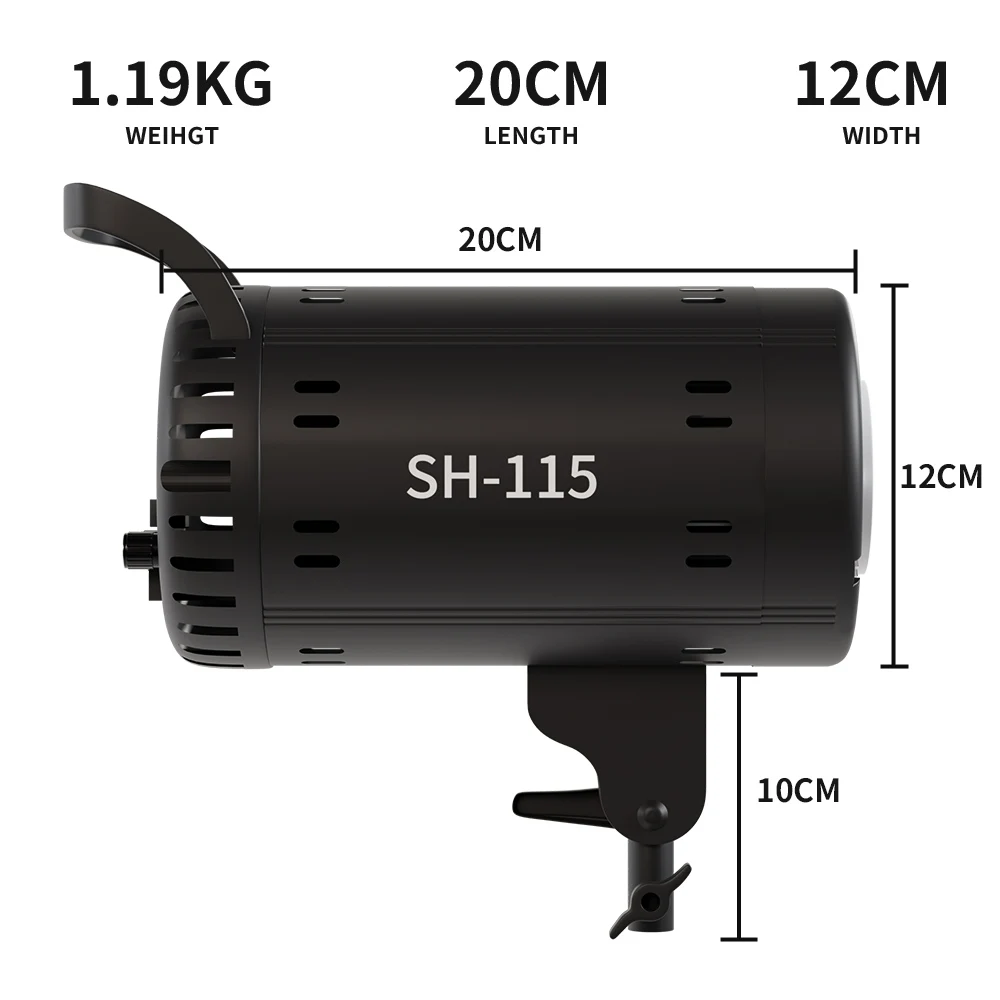 SH 115W Photography LED Video Light Daylight-Balanced Sun Lamp for Softbox Lighting Portrait Flash Studio Tik Tok Youtube Live