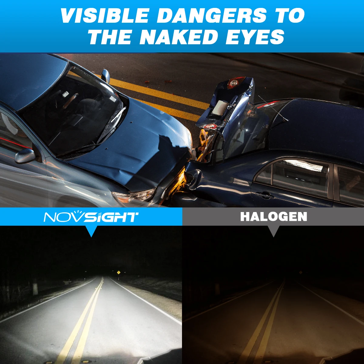 NOVSIGHT N57 H7 Super Bright Lamps H4 H11 H8 H9 H1 9005 HB3 9006 HB4 880 881 Mini Size 50W 10000LM Headlamp 6500K White Fog Lamp
