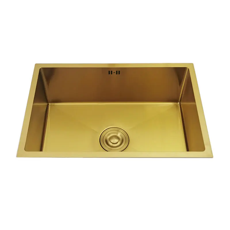 Gold Kitchen Sink 304 Stainless Steel sinks Above Counter or Undermount Installation Single small Bar Golden Washing Basin