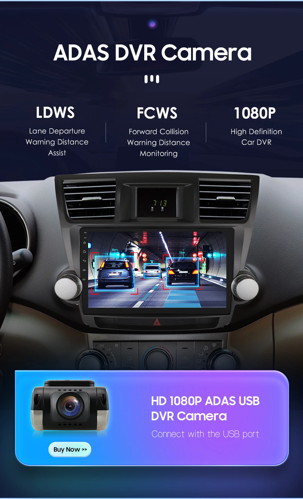 Wireless CarPlay Android Auto Car Radio For Toyota Highlander 2007-2013 Car Multimedia Player GPS Wifi 4G 2din autoradio RDS